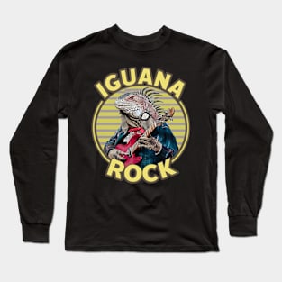 Lizard Rockstar - Iguana Rock Long Sleeve T-Shirt